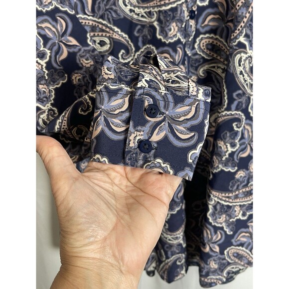 Splendid Alessandra Button Down Paisley Silk Shirt Sz M New - Picture 3 of 9